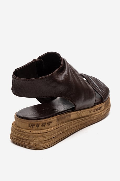 Lunas Leer Side-Zip Plat Hak Sandaal - Image 5