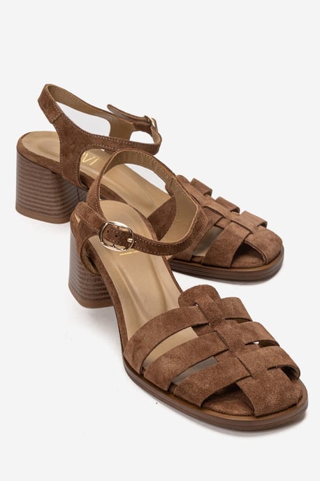Devora Leather Block Heel Sandal - Image 1