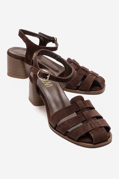 Devora Leather Block Heel Sandal - Image 4
