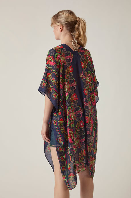 Navy Paisley Beach Cover-Up Kaftan - Image 2