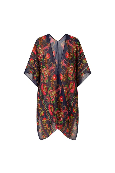 Navy Paisley Beach Cover-Up Kaftan - Image 5