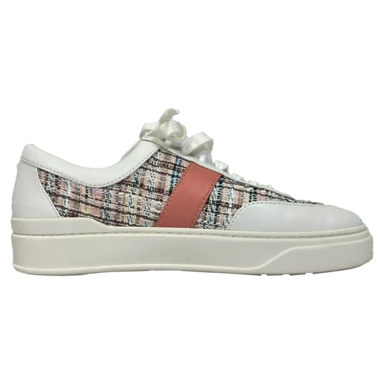 Stuart Weitzman Tweed Accent Sneakers in Multicolor Leather - Image 1
