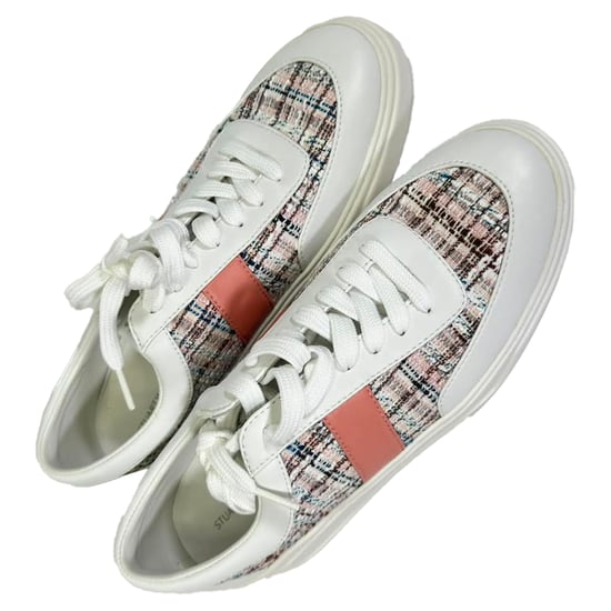 Stuart Weitzman Tweed Accent Sneakers in Multicolor Leather - Image 3