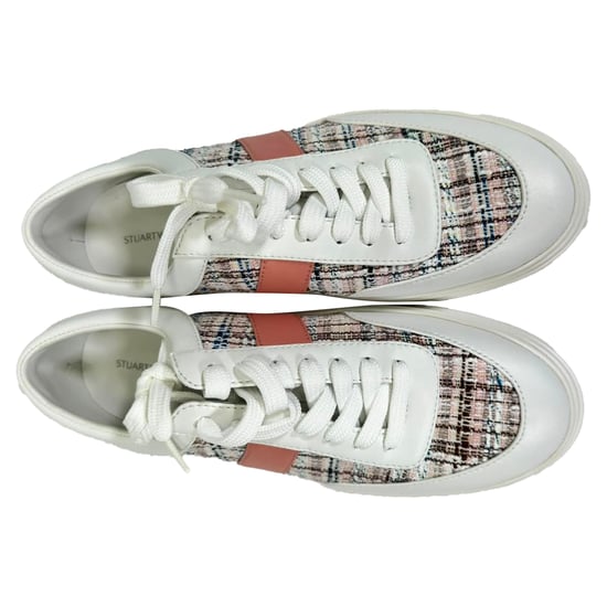 Stuart Weitzman Tweed Accent Sneakers in Multicolor Leather - Image 4