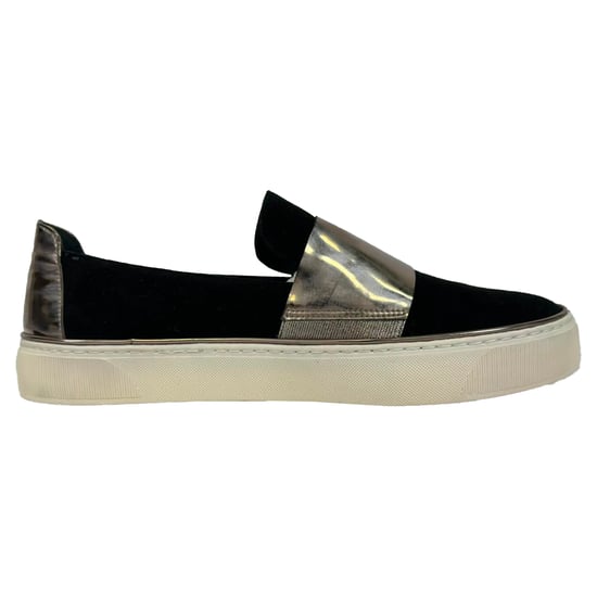 Stuart Weitzman Slip On Sneakers in Black Velvet - Image 1