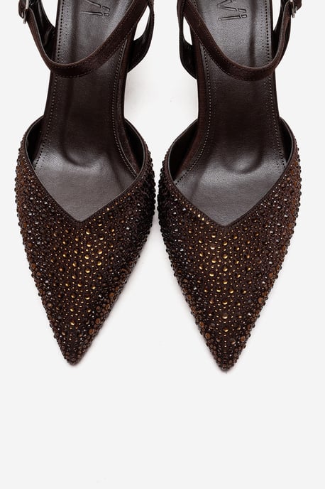 Vilka Embellished Slingback Kitten Heel Pumps - Image 2