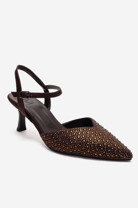 Vilka Embellished Slingback Kitten Heel Pumps - Image 3