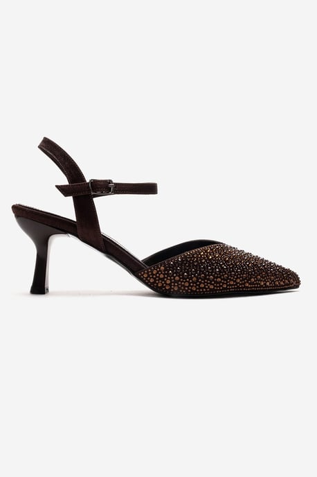 Vilka Embellished Slingback Kitten Heel Pumps - Image 4