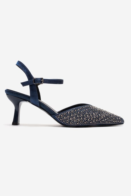 Vilka Embellished Slingback Kitten Heel Pumps - Image 4
