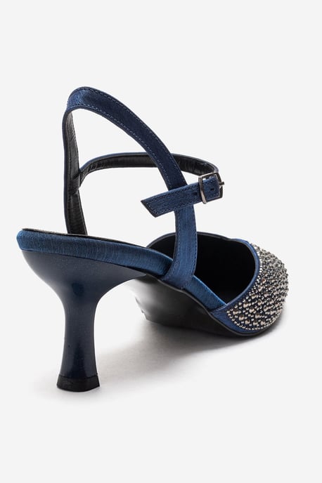 Vilka Embellished Slingback Kitten Heel Pumps - Image 5