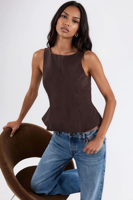 Ärmad Peplum Topp - Image 4