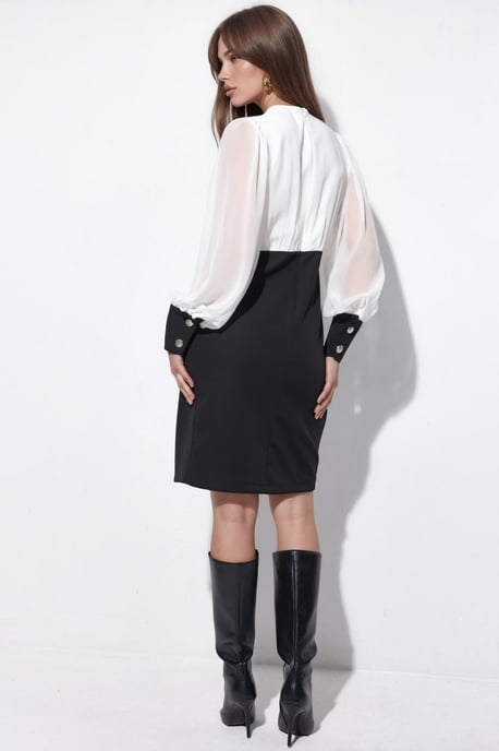 V-hals Midi Jurk met Knopdetail - Image 3