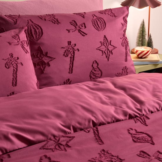 Duvet Day Christmas Soft Tufted Duvet Cover Set, Berry - Image 2