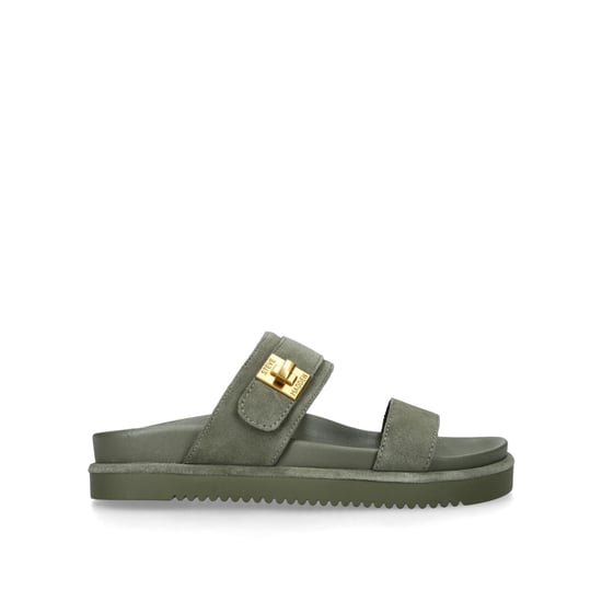Suede Take Two Khaki Suede Sandals - Image 1