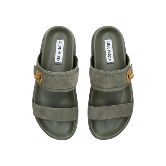 Suede Take Two Khaki Suede Sandals - Image 2