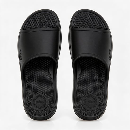Totes Sol Bounce 0371p Mens Sliders Black - Image 4
