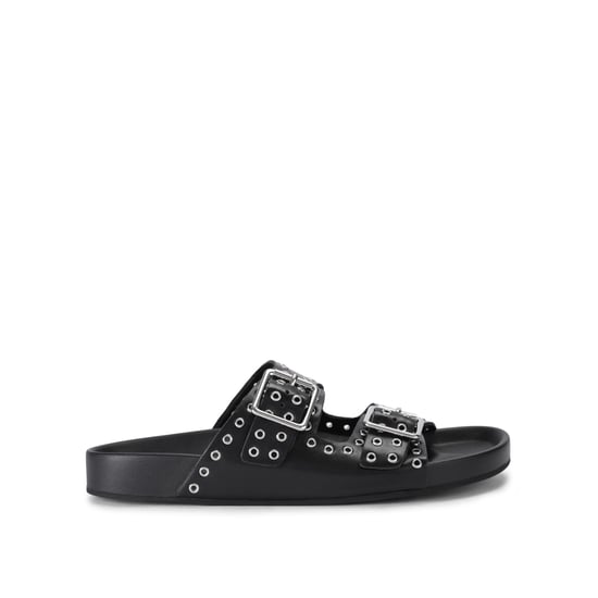Leather Abbot Black Leather Sandals - Image 1