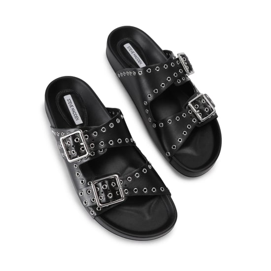 Leather Abbot Black Leather Sandals - Image 2