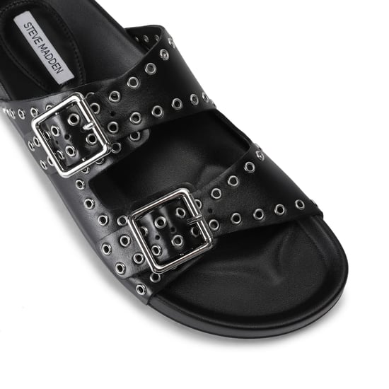 Leather Abbot Black Leather Sandals - Image 4