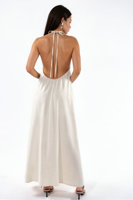 Linnenmix Halternek Maxi-jurk - Image 3