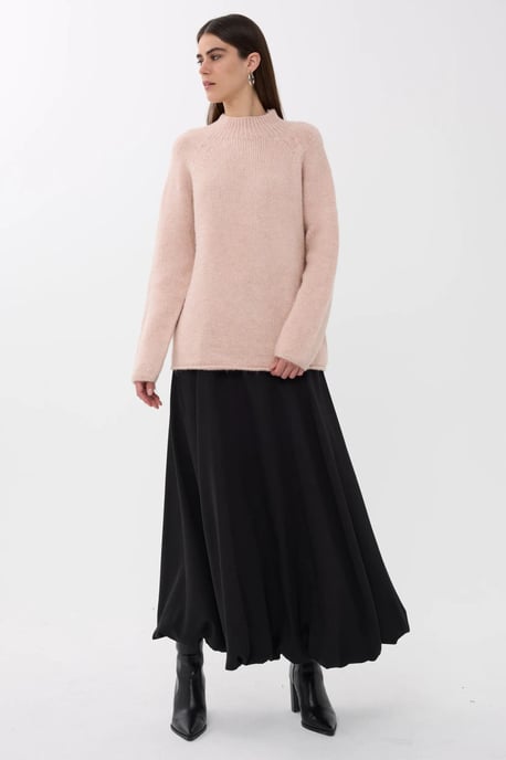 Oversized High-neck Knit Sweater - Image 2
