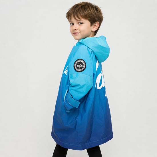 Blue Fade Boys Dry Robe Jacket Warm Changing Swim Outdoor Coat - Image 3