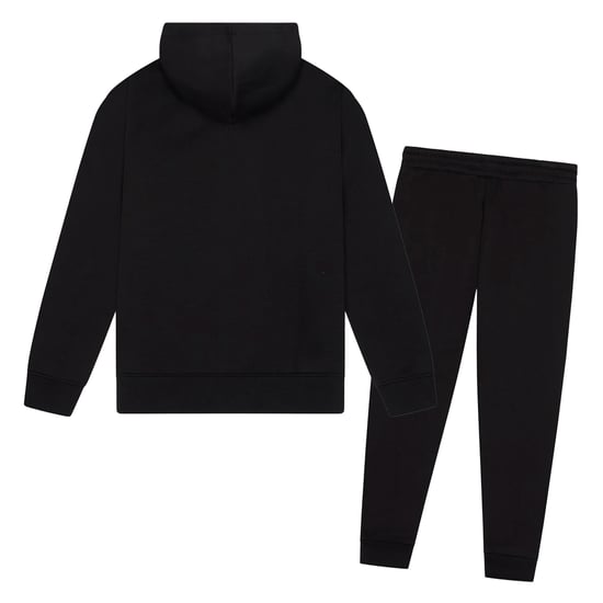 Girls Tracksuit Kids Black Hoodie and Joggers Casual Lounge Set - Image 2