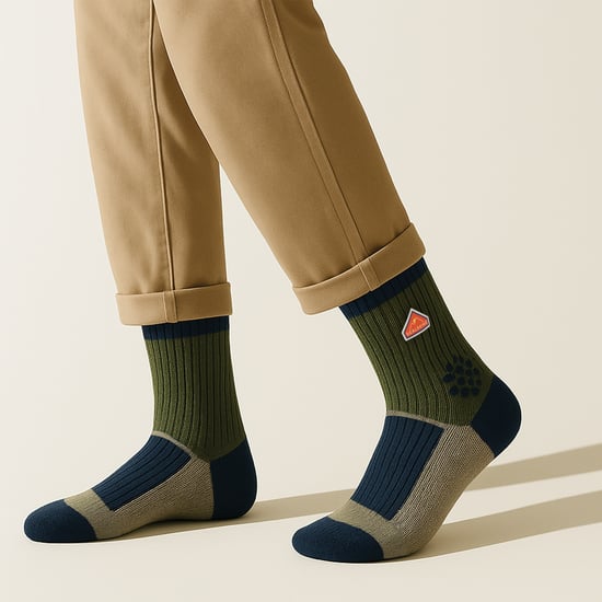 Recycled Wool Mid Colour Block Hiking Socks for Men and Women - Image 4