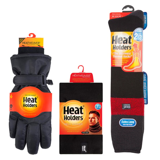 Mens Ski Set Neckwarmer Gloves & Thermal Ski Socks Winter Wear - Image 2