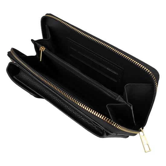 Damplånbok i konstläder med rem och myntficka, flerfackdesign - Image 3