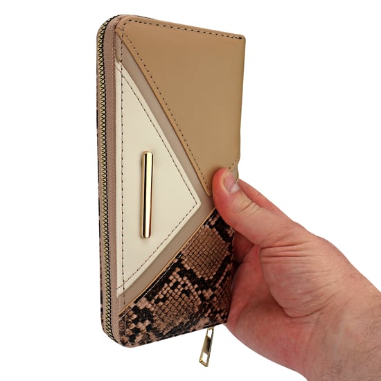 Ladies Faux Leather Wallet Large Panelled Purse Card Coin Organiser - Image 3