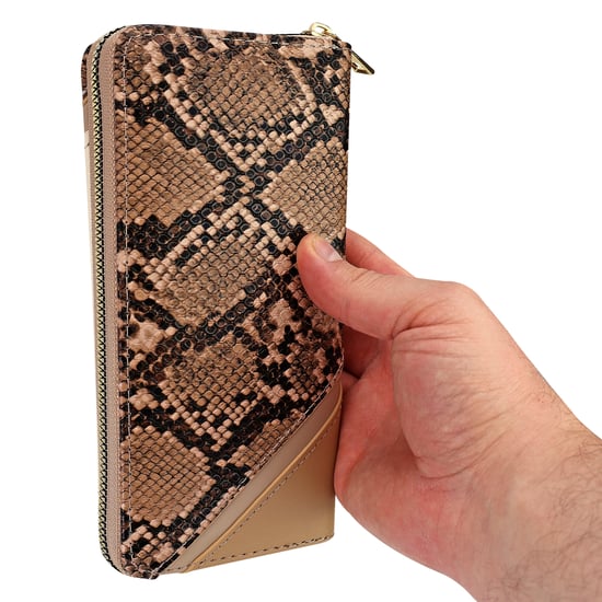 Ladies Faux Leather Wallet Large Panelled Purse Card Coin Organiser - Image 4