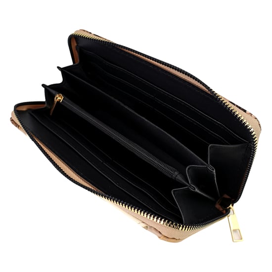 Ladies Faux Leather Wallet Large Panelled Purse Card Coin Organiser - Image 5