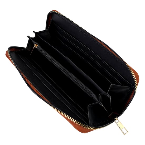 Dam Faux läder plånbok stor texturerad väska med metalldetalj organiserare - Image 4