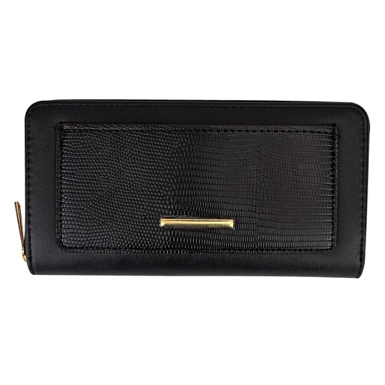 Ladies Faux Leather Wallet Large Textured Purse with Metal Detail Organiser - Image 1