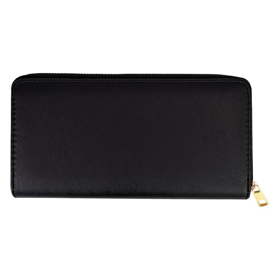 Ladies Faux Leather Wallet Large Textured Purse with Metal Detail Organiser - Image 2