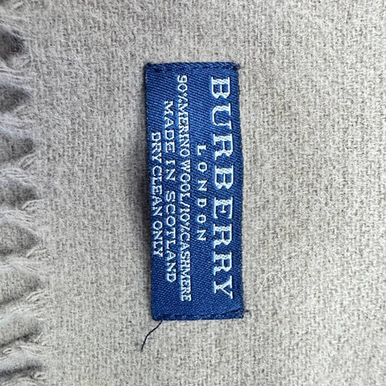 Burberry Icon Stripe Pattern Scarf in Beige Merino Wool - Image 2