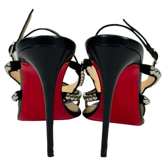 Christian Louboutin Galeria Studded Sandalenhakken in Zwart Leer - Image 3