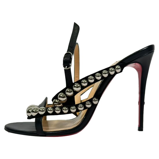 Christian Louboutin Galeria Studded Sandalenhakken in Zwart Leer - Image 5
