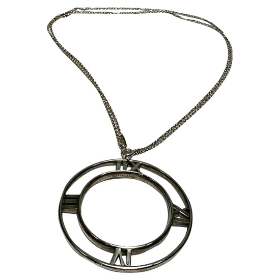 Tiffany & Co. Atlas Roman Numeral Round Pendant Necklace in Silver Sterling Silver Metal - Image 2