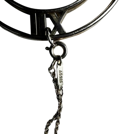 Tiffany & Co. Atlas Roman Numeral Round Pendant Necklace in Silver Sterling Silver Metal - Image 5
