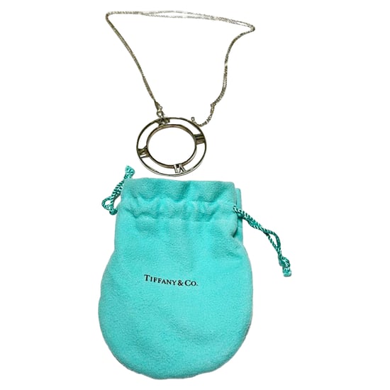 Tiffany & Co. Atlas Roman Numeral Round Pendant Necklace in Silver Sterling Silver Metal - Image 6