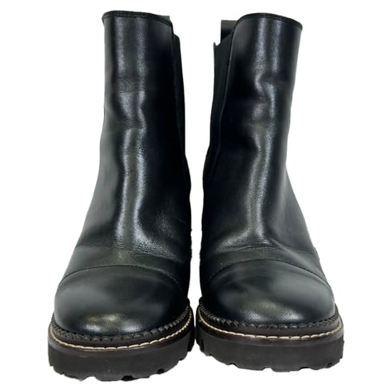 See by Chloé Mallory Glanzende Chelsea Boots in Zwart Leer - Image 2