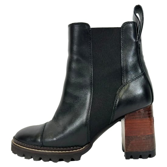 See by Chloé Mallory Glanzende Chelsea Boots in Zwart Leer - Image 4