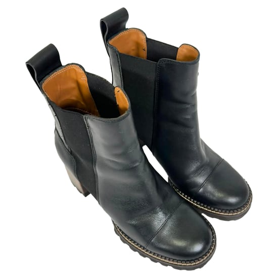 See by Chloé Mallory Glanzende Chelsea Boots in Zwart Leer - Image 5