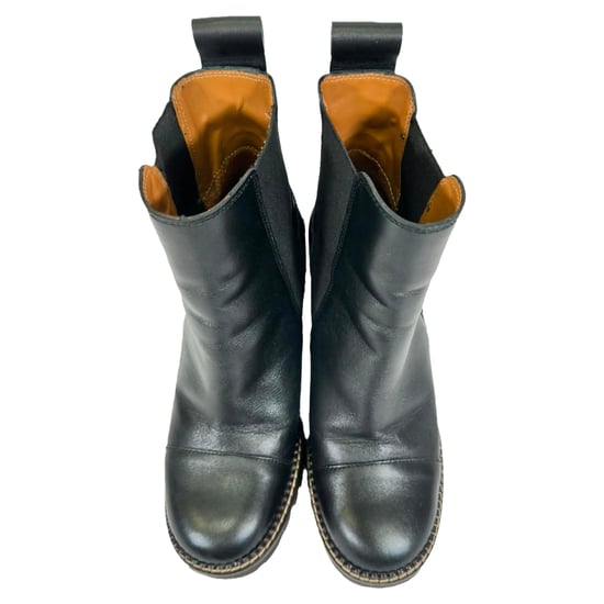 See by Chloé Mallory Glanzende Chelsea Boots in Zwart Leer - Image 6
