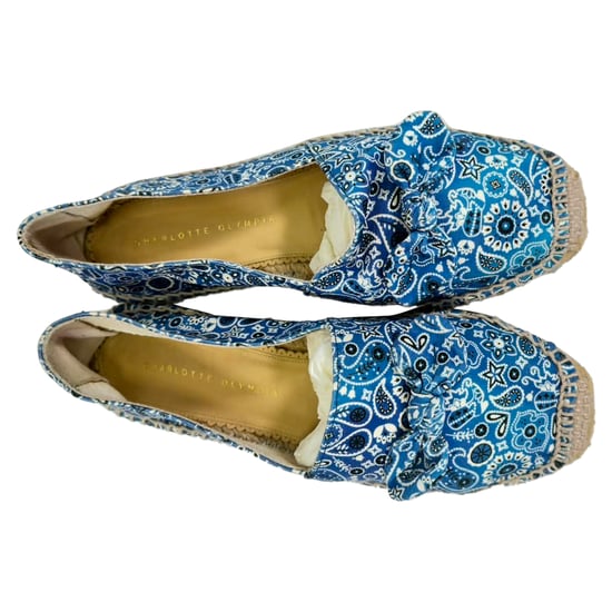 Charlotte Olympia Bandana Espadrille Flats in Blue Canvas - Image 4