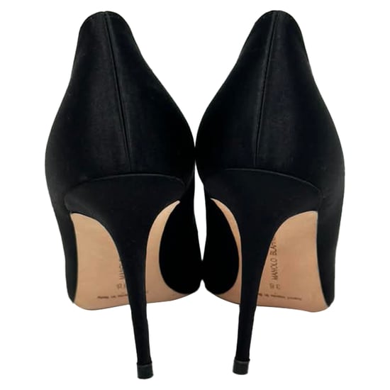 Manolo Blahnik Nadira Embellished Pumps in Black Satin - Image 3