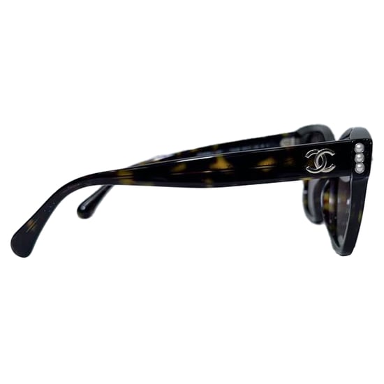 Chanel Schildpadvierkante Zonnebril in Bruin Acetaat - Image 2