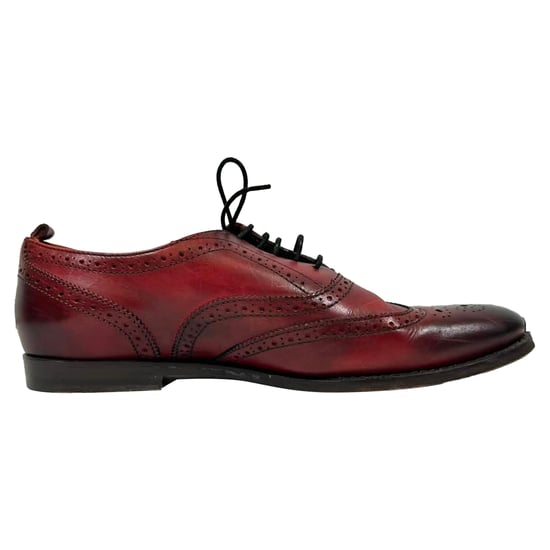 Burberry Lace Up Brogues in Burgundy Leather - Image 1